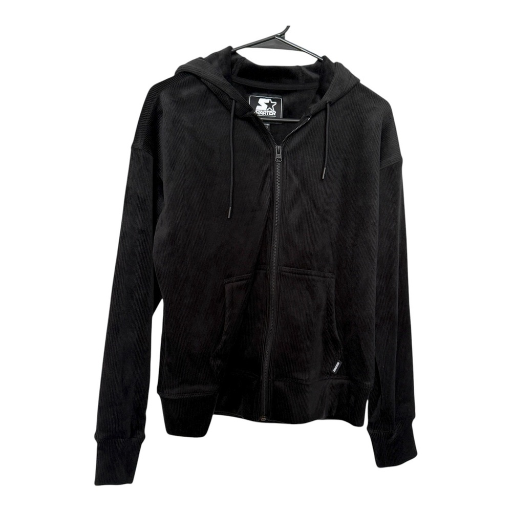 NWT Starter Women’s Black Label Full Zip-Up Rib Hoodie Sweatshirt